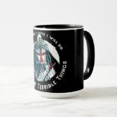Tapferer Ritter Zitat Design Tasse (VorderseiteRechts)