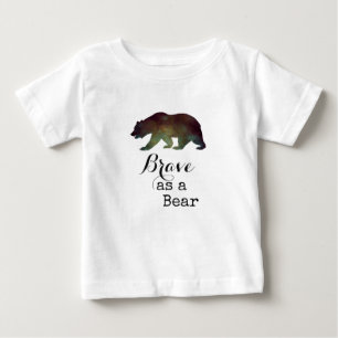 Tapferes Bärenwasser-Typografie Baby T-shirt