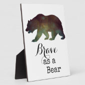 Tapferkeit als Bärenfarben-Typografie Fotoplatte (Seite)