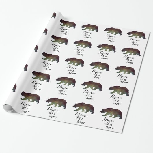 Tapferkeit als Bärenfarben-Typografie Geschenkpapier (Ungerollt)