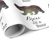 Tapferkeit als Bärenfarben-Typografie Geschenkpapier (Rolleneckpunkt)