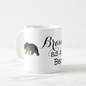 Tapferkeit als Bärenfarben-Typografie Kaffeetasse (Vorderseite Links)