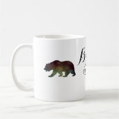 Tapferkeit als Bärenfarben-Typografie Kaffeetasse (Links)
