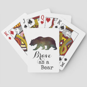 Tapferkeit als Bärenfarben-Typografie Spielkarten