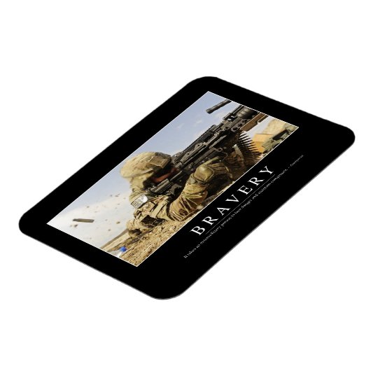 Tapferkeit: inspirierendes Zitat Magnet (Linke Seite)