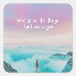 Tapferkeit Quadratischer Aufkleber