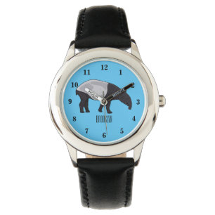 Tapir-Cartoon-Abbildung Armbanduhr