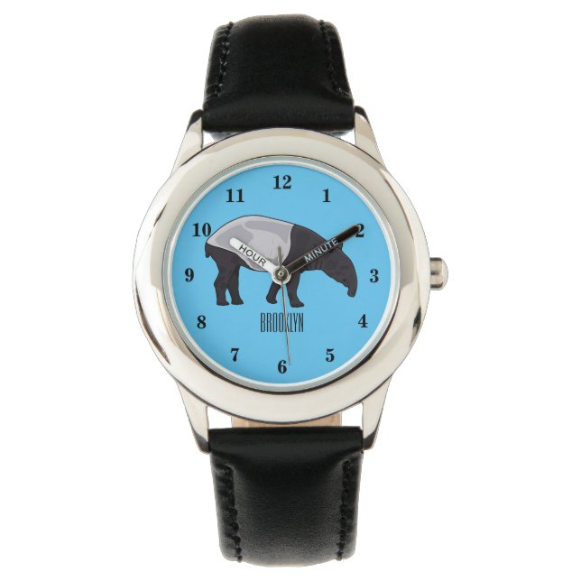 Tapir-Cartoon-Abbildung Armbanduhr (Vorderseite)