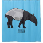 Tapir-Cartoon-Abbildung Duschvorhang (Vorderseite)
