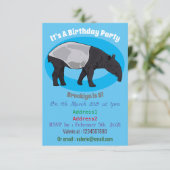 Tapir-Cartoon-Abbildung Einladung (Stehend Vorderseite)