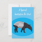 Tapir-Cartoon-Abbildung Einladung (Rückseite)