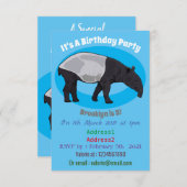 Tapir-Cartoon-Abbildung Einladung (Vorne/Hinten)