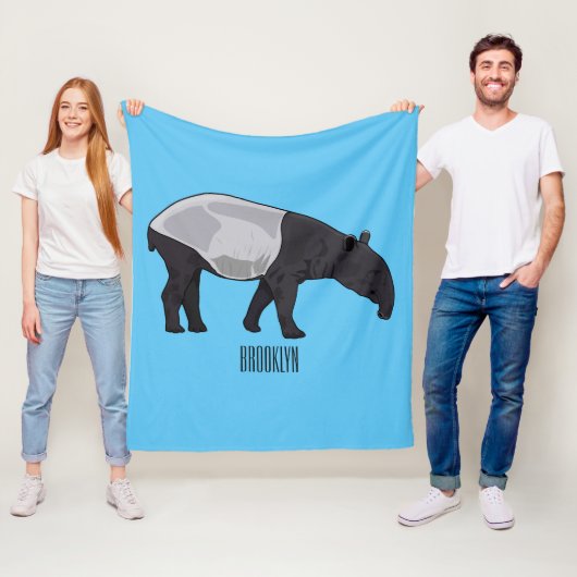 Tapir-Cartoon-Abbildung Fleecedecke (Beispiel)