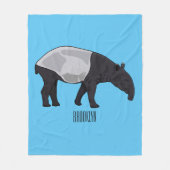 Tapir-Cartoon-Abbildung Fleecedecke (Vorderseite)