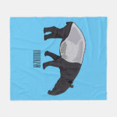 Tapir-Cartoon-Abbildung Fleecedecke (Vorderseite (Horizontal))