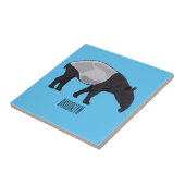 Tapir-Cartoon-Abbildung Fliese (Seite)