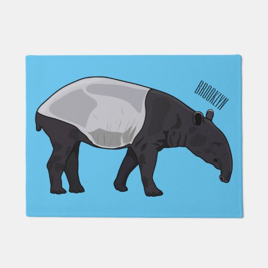 Tapir-Cartoon-Abbildung Fußmatte (Vorderseite)