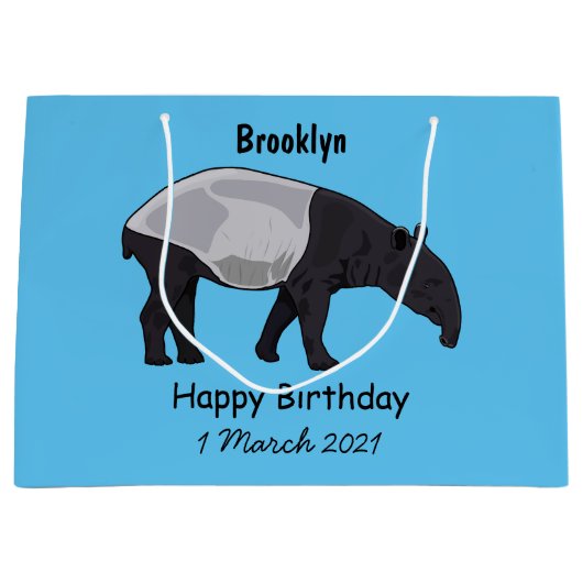 Tapir-Cartoon-Abbildung Große Geschenktüte (Vorderseite)