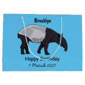 Tapir-Cartoon-Abbildung Große Geschenktüte (Rückseite)