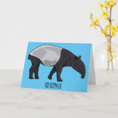 Tapir-Cartoon-Abbildung Karte (Gelbe Blume)