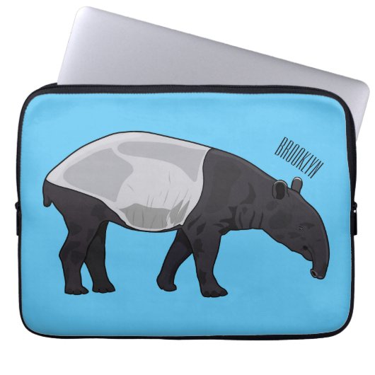 Tapir-Cartoon-Abbildung Laptopschutzhülle (Vorderseite)