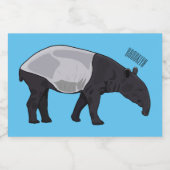 Tapir-Cartoon-Abbildung Lebensmitteletikett (Einzelnes Label)