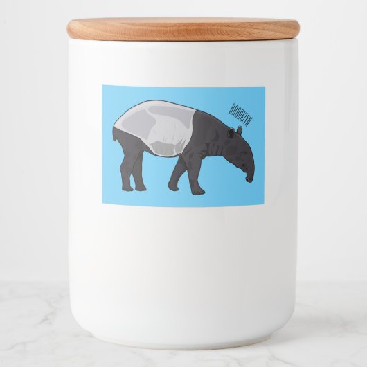 Tapir-Cartoon-Abbildung Lebensmitteletikett (Vorderseite)