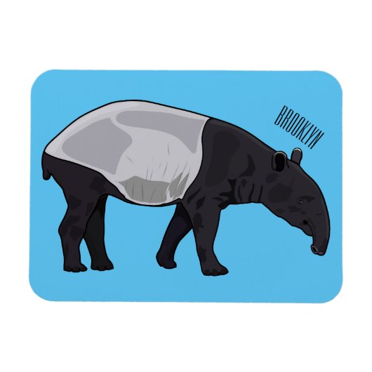 Tapir-Cartoon-Abbildung Magnet (Horizontal)