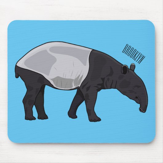 Tapir-Cartoon-Abbildung Mousepad (Vorne)