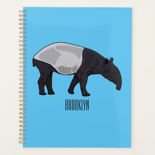 Tapir-Cartoon-Abbildung Planer (Vorderseite)