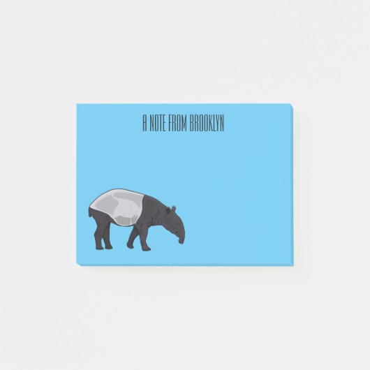 Tapir-Cartoon-Abbildung Post-it Klebezettel (Vorderseite)