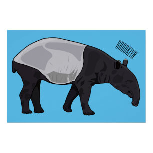 Tapir-Cartoon-Abbildung Poster
