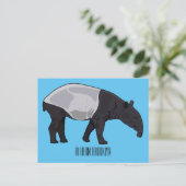 Tapir-Cartoon-Abbildung Postkarte (Stehend Vorderseite)