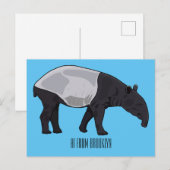 Tapir-Cartoon-Abbildung Postkarte (Vorne/Hinten)