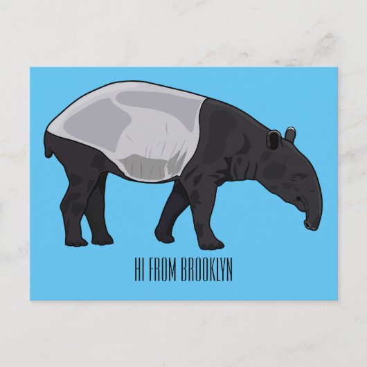 Tapir-Cartoon-Abbildung Postkarte (Vorderseite)