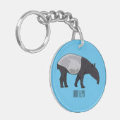 Tapir-Cartoon-Abbildung Schlüsselanhänger (Vorderseite links)