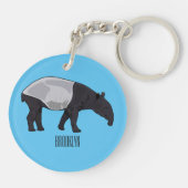 Tapir-Cartoon-Abbildung Schlüsselanhänger (Rückseite)