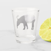 Tapir-Cartoon-Abbildung Schnapsglas (Rückseite)