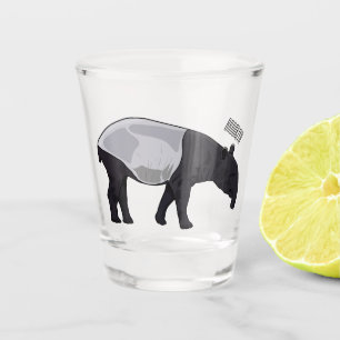 Tapir-Cartoon-Abbildung Schnapsglas