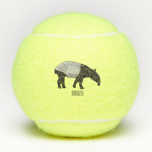 Tapir-Cartoon-Abbildung Tennisbälle