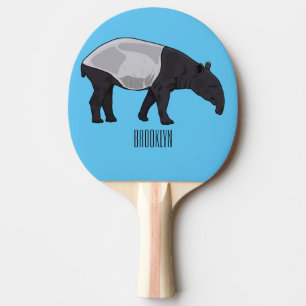 Tapir-Cartoon-Abbildung Tischtennis Schläger