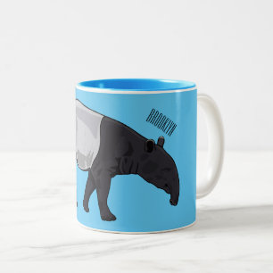Tapir-Cartoon-Abbildung Zweifarbige Tasse