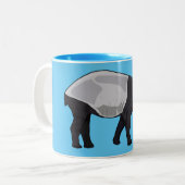 Tapir-Cartoon-Abbildung Zweifarbige Tasse (Vorderseite Links)