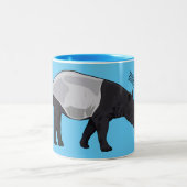 Tapir-Cartoon-Abbildung Zweifarbige Tasse (Mittel)
