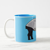 Tapir-Cartoon-Abbildung Zweifarbige Tasse (Links)