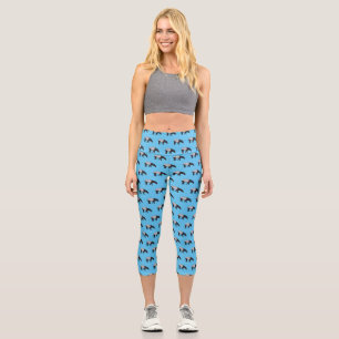 Tapir Cartoon-Illustration Capri Leggings