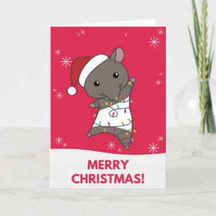 Tapir Christmas Tapire Winter Animals Holiday Card Feiertagskarte