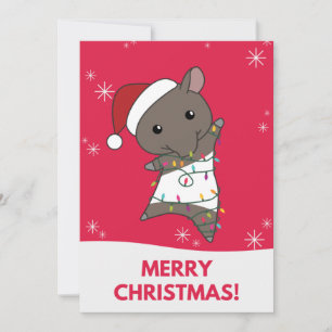 Tapir Christmas Tapire Winter Animals Holiday Card Feiertagskarte