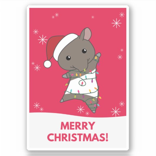 Tapir Christmas Tapire Winter Animals Sticker (Vorderseite)