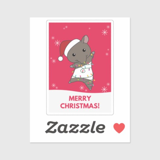 Tapir Christmas Tapire Winter Animals Sticker (Blatt)